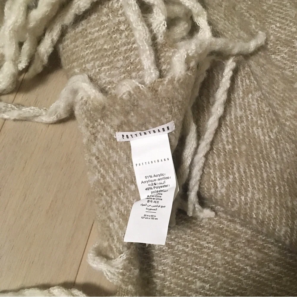 Pottery Barn Hayes faux twill mohair throw
